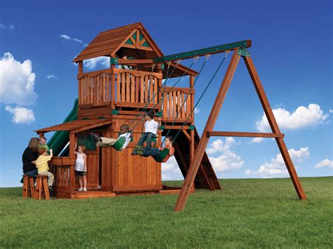 metal small swing set with tree house|outdoor treehouse playset.